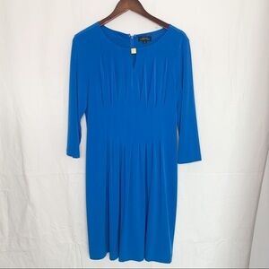 TAHARI Arthur S. Levin Royal Blue Pleated Midi Dress